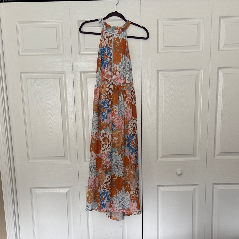 Elegant Floral High-Low Dress - Multicolor